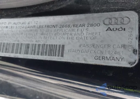 2012 Audi A7 Premium z USA, uszkodzony, nr VIN WAUYGAFCXCN112461